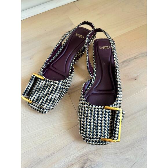 Franco Sarto Tracy flats Size 6 Plaid Slingback Fall Fashion Academia - Picture 1 of 7